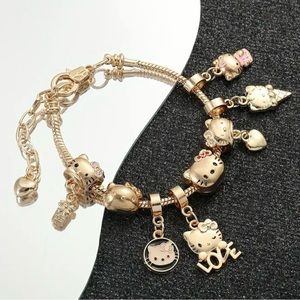 Pandora inspired hello kitty bracelet charms are detachable customise style it